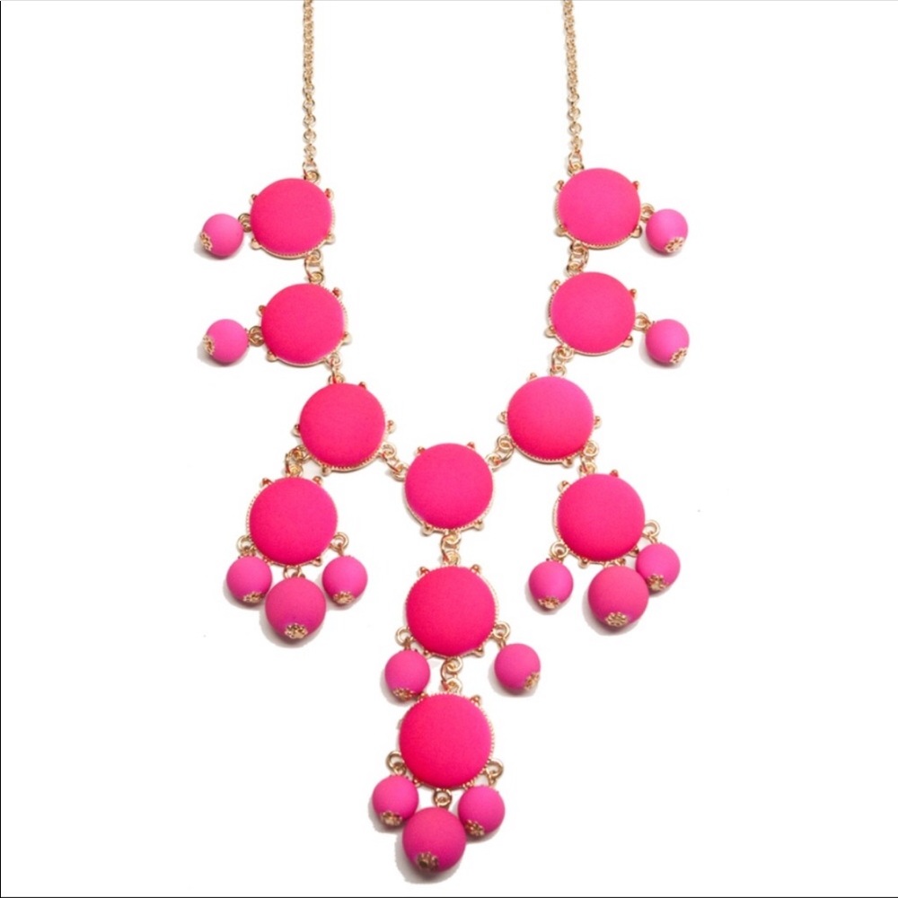 Firm π₯ Pink Bubble Spring Statement Necklace - Picture 1 of 7